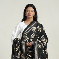 Black - Pure Silk Bengal Kantha Embroidery Dupatta 33