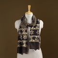Brown - Pipad Hand Block Print Natural Dyed Chanderi Silk Handloom Stole 51