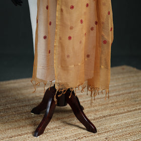 Kota Doria Cotton Embroidered Plain Dupatta 14
