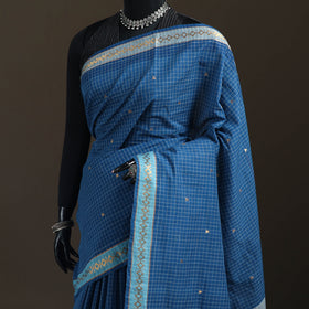 Godavari Jamdani Buti Pure Handloom Checks Cotton Saree 07