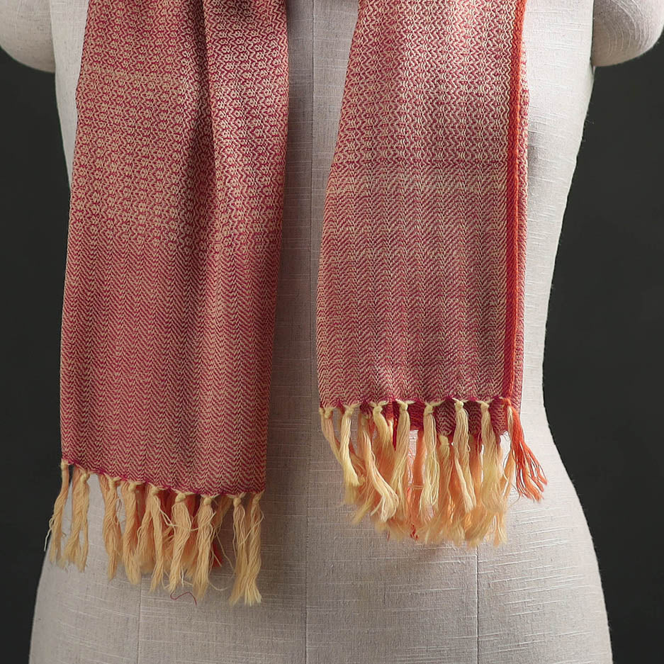 Red - Kumaun Handwoven Pure Merino Wool Stole 115