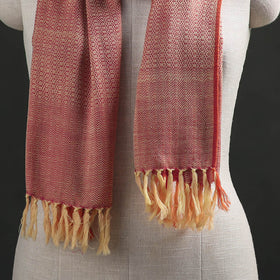Red - Kumaun Handwoven Pure Merino Wool Stole 115