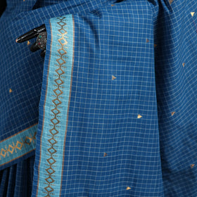 Godavari Jamdani Buti Pure Handloom Checks Cotton Saree 07