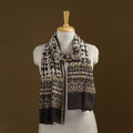 Brown - Pipad Hand Block Print Natural Dyed Chanderi Silk Handloom Stole 52