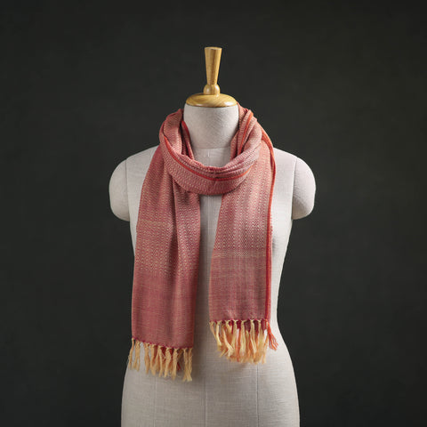Red - Kumaun Handwoven Pure Merino Wool Stole 115