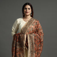 Multicolor - Pedana Kalamkari Block Printed Chanderi Silk Handloom Dupatta with Zari Border 77