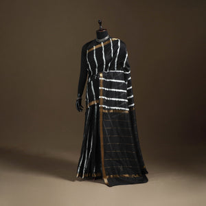 Chanderi Silk Leheriya Tie-Dye Saree with Zari Border 09