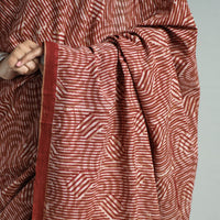 Maroon - Bindaas Art Block Printed Natural Dyed Cotton Saree 38