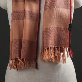 Peach - Kumaun Handwoven Pure Merino Wool Stole 116