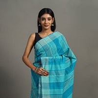 Blue - Stripes Cotton Handloom Saree 09