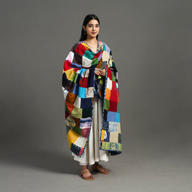  Multicolor Indigo Cotton Reversible Patchwork Dupatta
