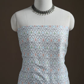 Pochampally Ikat Handloom Sico Unstitched Dress Material: Kurta with Mulberry Silk Dupatta 38