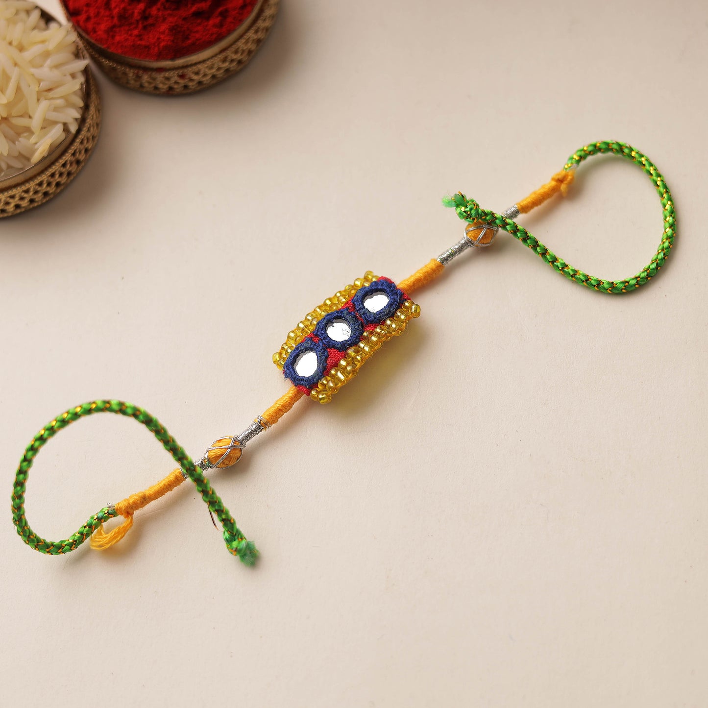 Mirror & Beadwork Rakhi