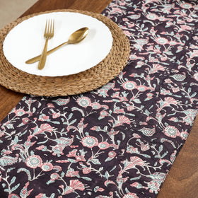 Black Handcrafted Cotton Table Runner