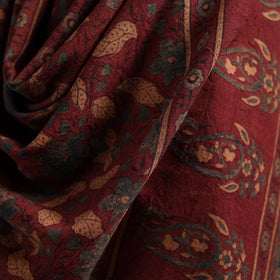 Ajrakh Hand Block Print Natural Dyed Handwoven Acrylic Wool Shawl 17