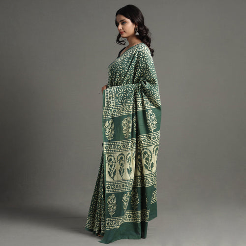 block printed saree