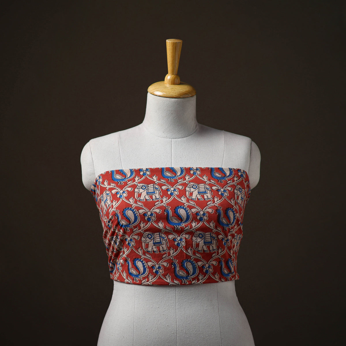 Kalamkari Print Cotton Unstitched Blouse Piece 01