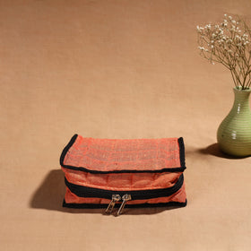 Orange Handmade 4 Pockets Cotton Jewellery Bag