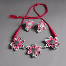 Pink - navratri special! Handcrafted gs fabart choker