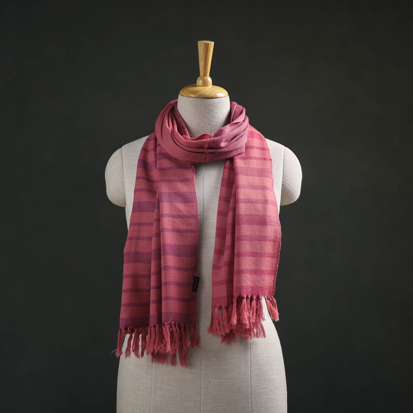 Pink - Kumaun Handwoven Pure Merino Wool Stole 117