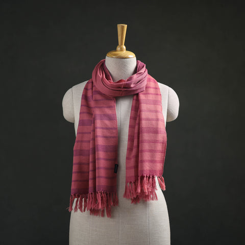 Pink - Kumaun Handwoven Pure Merino Wool Stole 117
