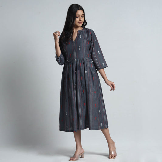 Black - Exquisite Jacquard Cotton Dress