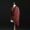 Ajrakh Hand Block Print Natural Dyed Handwoven Acrylic Wool Shawl 18