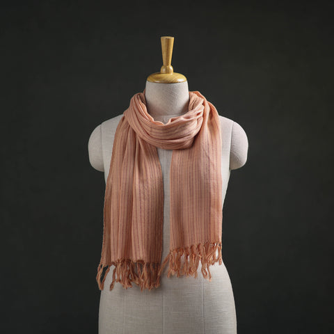 Peach - Kumaun Handwoven Pure Merino Wool Stole 118