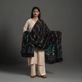  Black Cotton Hand Batik Print Dupatta