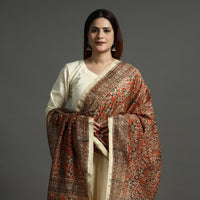 Multicolor - Pedana Kalamkari Block Printed Chanderi Silk Handloom Dupatta with Zari Border 78