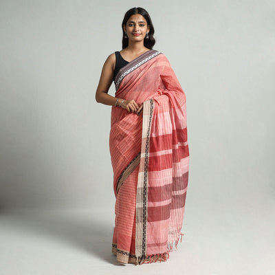 Pink - Godavari Mini Gradient Dobby Cotton Handloom Saree 18