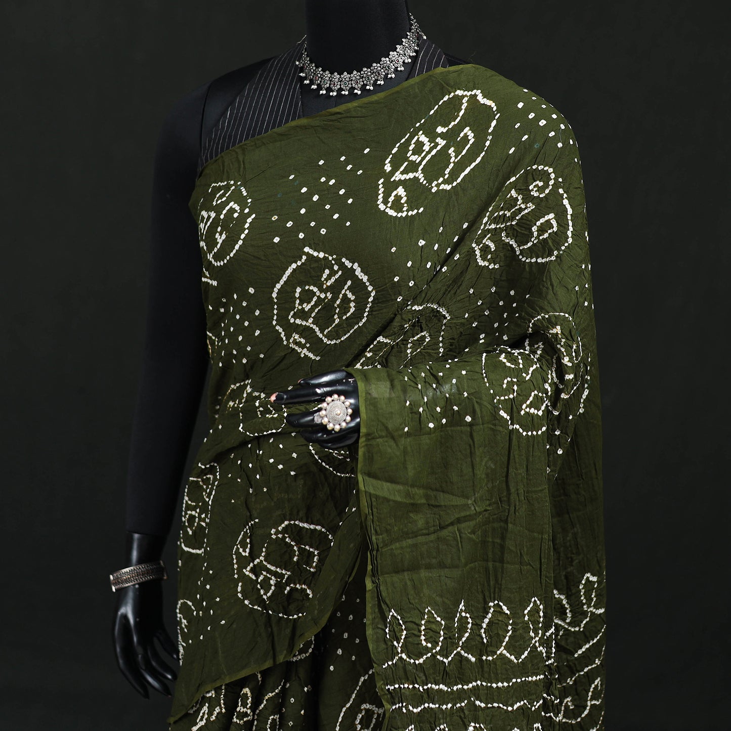 Kutch Bandhani Tie-Dye Cotton Saree 53