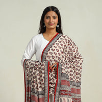 Beige - Hand Block Print Cotton Bagh Dupatta 10