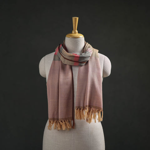 Pink - Kumaun Handwoven Pure Merino Wool Stole 119