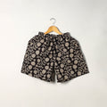  Black Block Print Cotton Unisex Bagru Shorts/Boxer