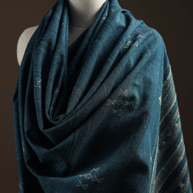 Kutch Bhujodi Handspun Handwoven Merino Wool x Katia Silk Chomuk Buta Shawl 06