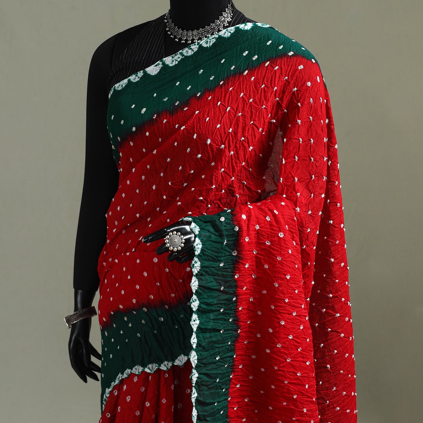 Kutch Tie-Dye Bandhani Cotton Saree with Blouse Piece 41