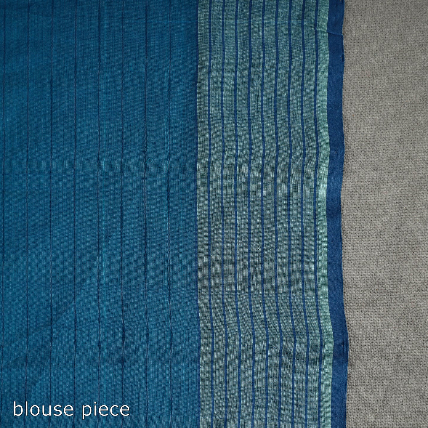 Blue - Stripes Cotton Handloom Saree 09