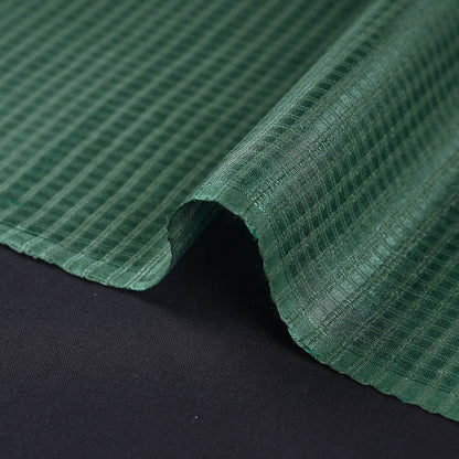 Plain Tussar Silk Checks Handloom Fabric