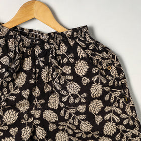  Black Block Print Cotton Unisex Bagru Shorts/Boxer