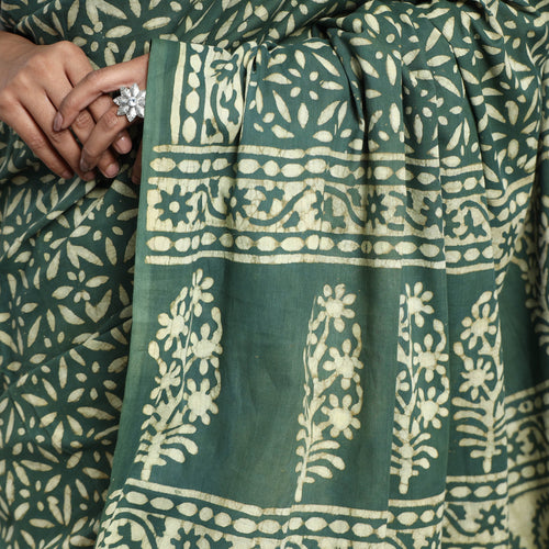 block printed saree