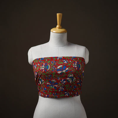 Kalamkari Print Cotton Unstitched Blouse Piece 04