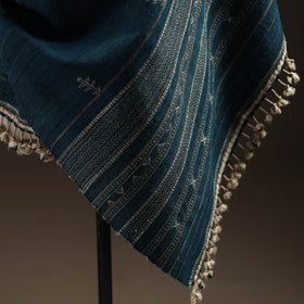 Kutch Bhujodi Handspun Handwoven Merino Wool x Katia Silk Chomuk Buta Shawl 06