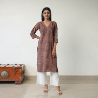 Block Printed Cotton Straight Ajrakh Kurta 37