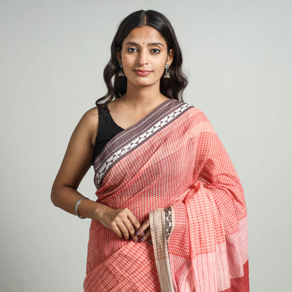 Pink - Godavari Mini Gradient Dobby Cotton Handloom Saree 18