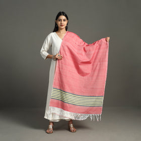  Peach Chendamangalam Kuriappilly Cotton Handloom Dupatta
