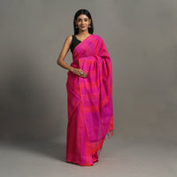 Purple - Stripes Cotton Handloom Saree 10