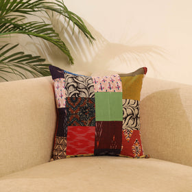 Buy Multicolor Handcrafted Cotton Patchwork Cushion Cover