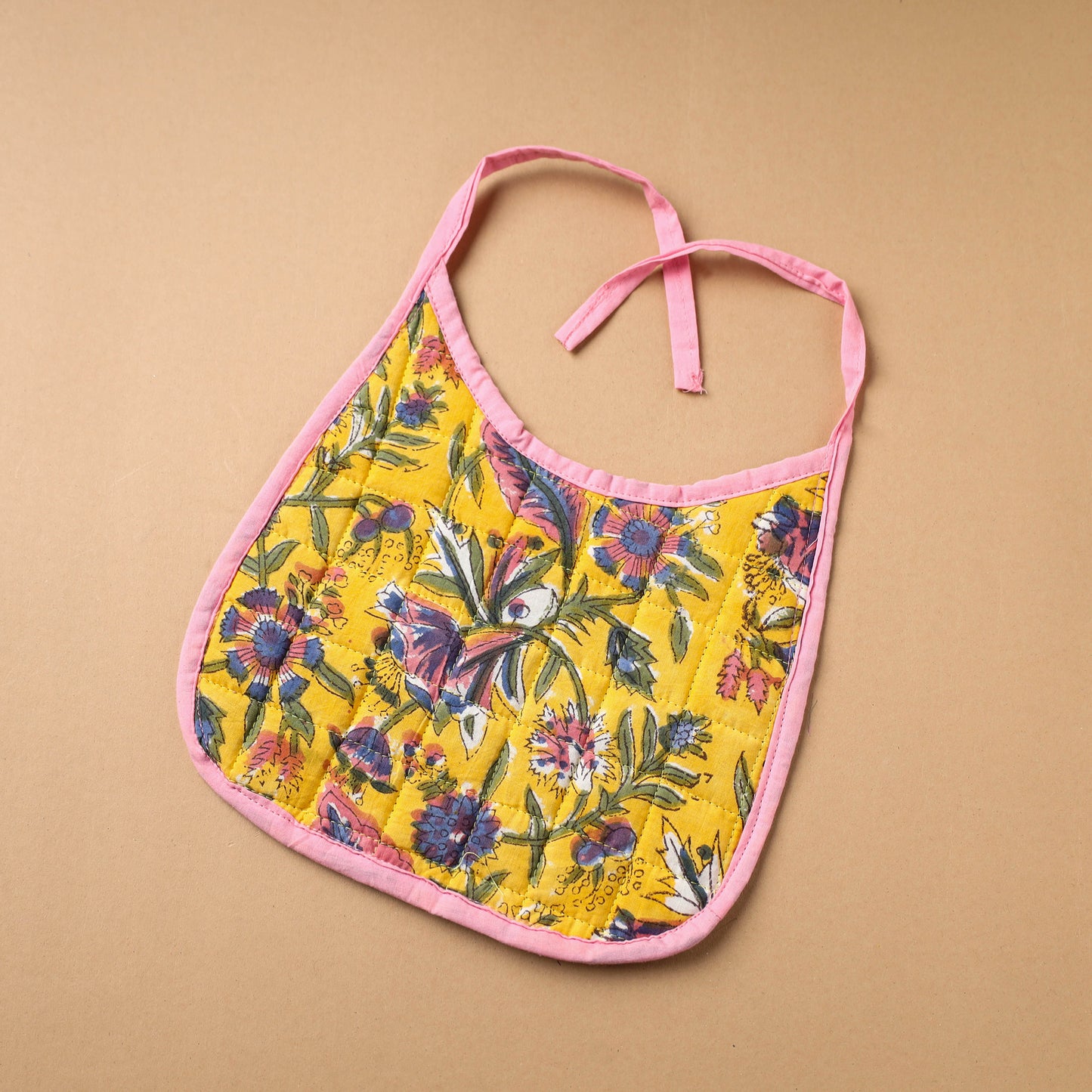 Yellow Handmade Cotton Baby Bib