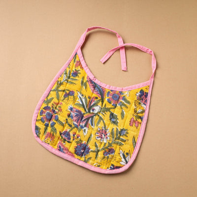 Yellow Handmade Cotton Baby Bib